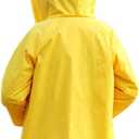 Age 2-10 Years Kids Hooded Button Down Long Jacket Bow Rainwear Lightweight Raincoat (Yellow)
