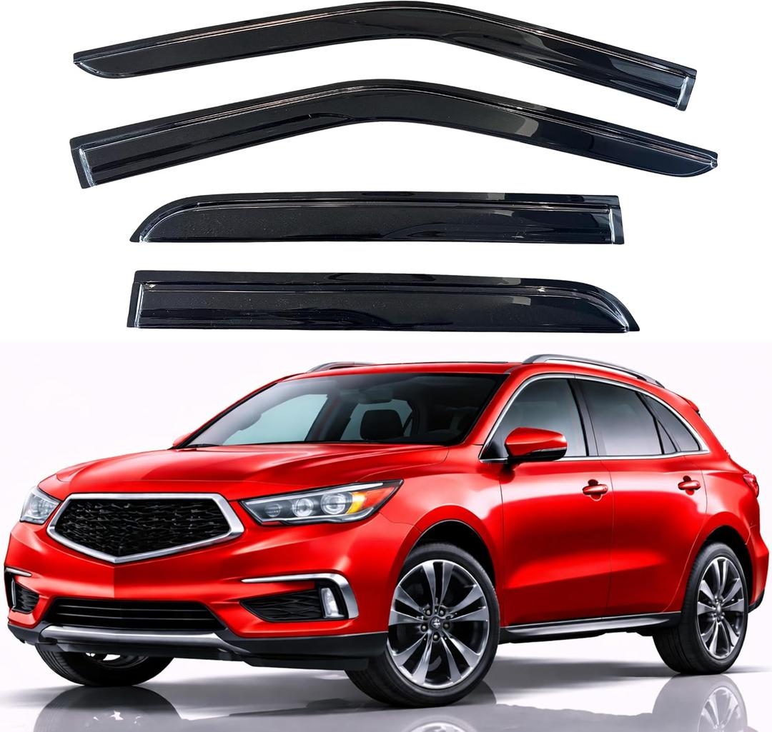 KPY Rain Guards Fit for 2014-2021 Acura MDX, Out-Channel Window Visors Vent Wind Deflectors 4PC, Car Accessories for 14-21 Acura MDX
