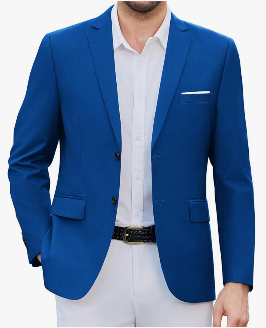 COOFANDY Mens Causal Blazer Two Button Suit Jackets Lightweight Slim Fit Sports Coats, XXL