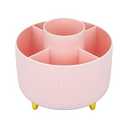 4Johor Pink Office Supplies - Remote Control Holder with 5 Compartments, 360 Rotating School Supplies for Tidy Desk