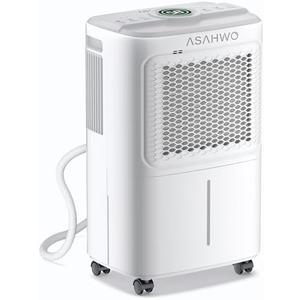 2500 Sq.Ft Dehumidifier for Basement Home, ASAHWo 34 Pints Dehumidifier with Drain Hose, Quiet Portable Dehumidifiers for Bathroom Large Room, Bedroom, Auto Defrost,Smart Humidity Control,24H Timer