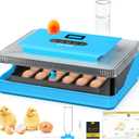 25 Egg Incubator Digital Poultry Hatcher Machine with Automatic Egg Turning, incubators for hatching eggs, Temperature & Humidity Control, LED Screen, General Purpose Incubator, support 95-125 Volts (Blue)