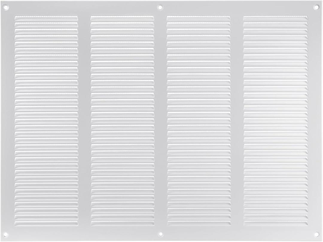 Vent Systems 16" x 12" Inch (Overall Dimensions) - White - Air Vent Cover Metal Air Return Grill with Built in Pest Guard Screen HVAC Vent Duct Cover for Home Improvement