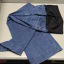 CFRTMTBB Women's Maternity Jeans Wide Leg Over The Belly Support Stretch Pregnancy Denim Loose Wide Pants with Pockets Size L