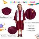 Newrara Kindergarten Graduation Cap and Gown Stole Package for Kids (Red)