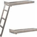 4-Step Undermount Aluminum Pontoon Boat Ladder, 300LBS Capacity, Non-Slip Design, Heavy Duty Self-Storing, Elegant & Durable for Pontoon Boats (Silver)