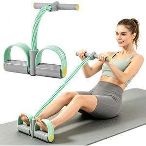 Multifunction Tension Rope, 6-Tube Elastic Yoga Pedal Puller Resistance Band, Natural Latex Tension Rope Fitness Equipment, for Abdomen/Waist/Arm/Leg Stretching Slimming Training