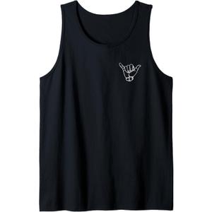 Aloha Hawaii Shaka Hawaiian Island Home Vibe Tank Top (Small, Black)