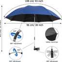 2 Pack Portable Folding Camping Chairs with Adjustable Umbrella, Outdoor Canopy Chairs with Cup Holder, Lightweight Beach Chairs for Fishing, Sports Events & Lawn (Dark Blue), 22 inches x 37 inches x 31 inches