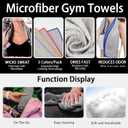 2 x 5 Pack Microfiber Gym Towels for Working Out, 16" X 26.8", Silver ION Odor-Free Absorbent Fiber, Fast Drying and Quick Dry Towels for Body Sweat, Working Out (Multicolor)