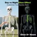 Oddwaxs 8ft Halloween Giant Skeleton - Posable with Glowing Eyes & Luminescent Paint, Tall Outdoor Skeleton Full Body Life-Like Bones for Halloween Decorations