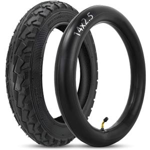 14x2.50 Tire and Tube Set,14x2.5(64-254), Heavy Duty Tire and Tube Fits 2.50-10 60/100-10 Dirt Bike,Road/Mountain Bicycle,Kids Bike