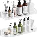 Durmmur 2Pack Acrylic Shower Shelves, Adhesive Bathroom Shower Caddy Organizer, No Drilling/Drilling Wall Floating Shelves for Bathroom Storage Kitchen Home Décor, No Hook