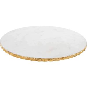 Mud Pie 41140011 Marble Lazy Susan White, 16" dia