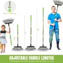 Joyhalo Rake for Leaves Adjustable 65 Inch Long, 18 Inch Wide Garden Rake with 25 Tines, Metal Leaf Rakes, Rakes for Lawns, Gathering Leaves, Weeds, Debris