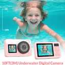 Mafiti Underwater Camera 10FT Waterproof Camera Snorkeling, Compact Floatable Digital Camera for Kids Teenagers Adults, Surfing Swimming and Kayaking, Pink