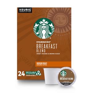 Starbucks Breakfast Blend Coffee K-Cups,24 K-Cups count,(0.44 OZ each) Best By: 31 May 2026