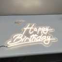 Large Happy Birthday Neon Sign, 12V LED Sign for Wall Decor (22.4 x 14.3 inches)