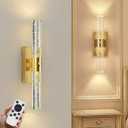 IRONPAX Wireless Wall Sconces Battery Operated, Rechargeable Wall Sconce,3CCT sconces wall Decor, 12000mAh Dimmable Bulbs & Remote, Motion Sensor (Gold - 1 Pack - 15.3 inch)