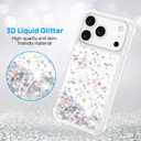 Case Compatible with iPhone 17 Pro, Shockproof Clear TPU Phone Glitter Case with 1 Screen Protector, Bling Glitters Case for Women, Silver