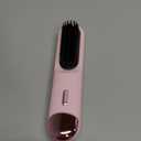 Go Brush Pro for Short Hair Hair Straightener Brush Cordless & Portable with 300M Negative Ions, 4 Temps Fast Heating, Game Day Ready Styling Tool for Watch Parties, Travel & Daily Use Pink