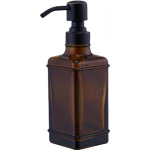 Soap Dispenser,10 Oz Antique Design Thick Glass Hand Dispensers; with 304 Rust Proof Stainless Steel Pump, for Kitchen, Bathroom- Oil Rubbed Bronze