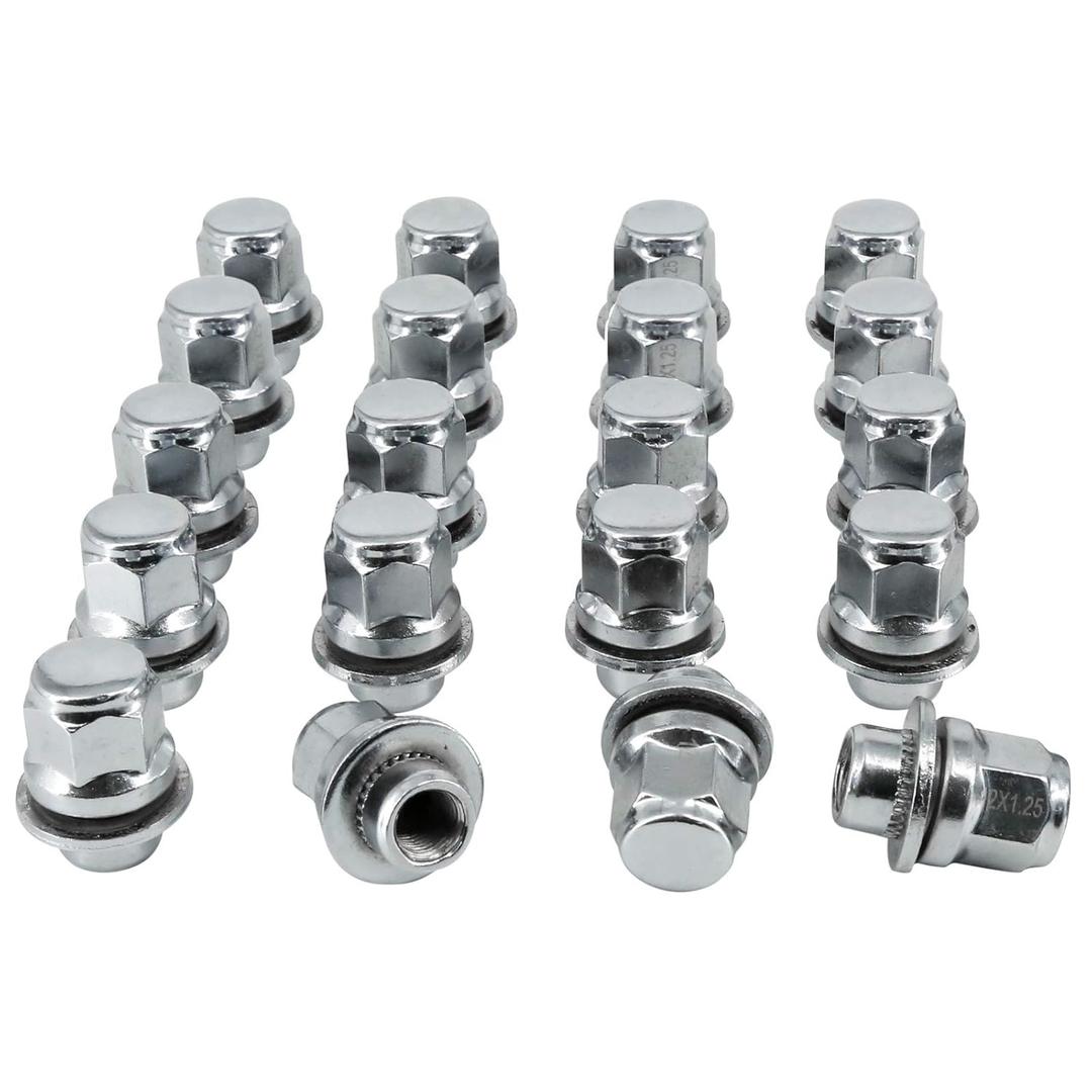 M12x1.25 Lug Nuts, Wheel Accessories Parts Set of 20pcs Chrome 12x1.25 Lug Nuts Replacement for Infiniti EX35 EX37 FX35 FX37 Nissan Maximas Pathfinders Aftermarket Wheel Chrome Closed End