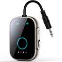 Bluetooth Transmitter Receiver for TV, 2-in-1 Bluetooth 5.3 Adapter for Airplane, Gym Equipment, Cars, for up to Two Wireless Headphones, Cell Phones. (Black)