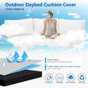Outdoor Curved Sofa Cushion Cover with Zipper & Anti-Slip Particles, Half Moon Patio Furniture Cushions Covers Waterproof, Olefin Fabric-ONLY Cover (White, 77/40 * 28 * 5.3inch)