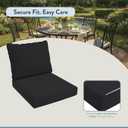 California Umbrella Outdoor Deep Seat, Patio Seat Cushion, 24 x 48 Inch, Premium Outdoor Densified Fiber, Fade Resistant, Sunbrella Fabric, Black, 24 inches x 48 inches x 5.5 inches