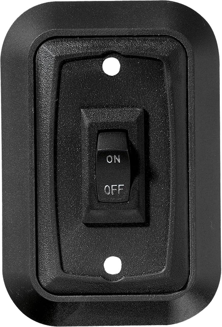 RV Designer S652, Wall Plate Switch, Single, Black, 3.53" x 2.39", On/Off - SPST