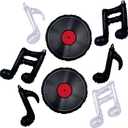 Record Balloons Music Note Balloon Vinyl Records Decor Retro Music Disco Rock and Roll Themed Balloons Decor for Decades Party Decorations Records Wall Decor 50s 70s 80s Birthday Party Decorations