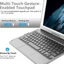 TQQ Touch for iPad 9th Generation Case with Keyboard (10.2", 2021), Multi-Touch Trackpad, 360 Rotatable Protective Cover for iPad Keyboard 9th/8th/7th Gen with Pencil Holder (Gray)
