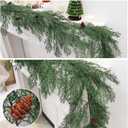 RECUTMS Artificial Pine Garland 5.9FT Pine Cypress Greenery Wreath Vine with Pinecones Faux Bushes Ivy Christma Winter Spring Holiday Fireplace Mantel Table Wall Porch Door Xmas Indoor Outdoor Decor