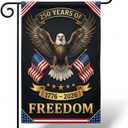4 x 250 Years America Garden Flag,USA 250th Anniversary Patriotic Yard Flag,17762026 Outdoor Garden Banner,Double-sided printed eagle pattern,12 x 18 Inch (Black)