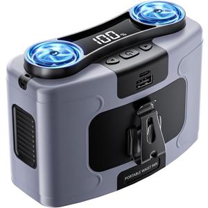 10000mAh Personal Waist Fan, USB Rechargeable Clip The Waist For Working,10 Speed & 40H Cooling and Heatstroke Prevention For Outdoor Travel Camping (12000mAh, K60-Grey)