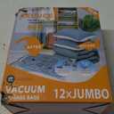 Vacuum Storage Bags Jumbo (12 x Jumbo), Plastic Packaging Bags, Space Saver Sealer Compression Bags for Blankets, Comforters, Pillows, Bedding, Clothes Storage