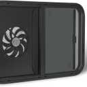 RV Window with Integrated Exhaust Fan, 30" W x 20" H, DOT-Compliant Sliding Replacement for Campers Cargo and Trailers, Complete with Trim Ring