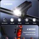AlpsWolf Bicycle Lights Set, Light Sensor Bike Lights for Night Riding, Rechargeable Bike Headlight & Taillight 5+4 Modes, Water-Resistant, Easy Installation for Men Women Kids Road Mountain Cycling