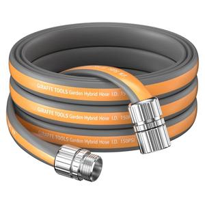 Giraffe Tools Garden Hose 25FT, 5/8" Flexible Lay Flat Water Hose, Custom Length, Leakproof Gardening Hose with Male to Female Fitting, Lightweight Hybrid Hose Pipe for Garden & Yard
