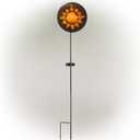 Alpine Corporation 40" Tall Outdoor Solar Powered Garden Stake Sunflower Design with LED Lights