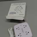 6 Ft Surge Protector Power Strip - YISHU 8 Widely Outlets with 4 USB Ports, 3 Side Outlet Extender with 6 Feet Flat Extension Cord, Ultra Flat Plug, Wall Mount, Desk USB Charging Station, ETL, White