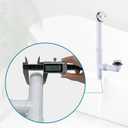 Tubular Bath Tub Drain Kit 1-1/2" with Brushed Tip-Toe Bathtub Drain Stopper, Welsan Touch-Toe Bath Plug Waste and Overflow Face Plate, PVC Plastic Pipe (Brushed Nickel)
