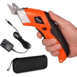 VLOXO Cordless Electric Scissors, Cardboard Cutter Electric Fabric Scissors Box Cutter with Blades Rechargeable Powerful Fabric Cutter for Crafts Leather Carboard Carpet Plastic Felt with Case Orange VLOXO Cordless Electric Scissors, Cardboard Cutter Electric Fabric Scissors Box Cutter with Blades Rechargeable Powerful Fabric Cutter for Crafts Leather Carboard Carpet Plastic Felt with Case Orange