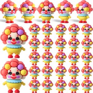 Soulchen 25 Pcs Mini Circus Clown Figurines Clown Dolls Figures Circle Statues for Adults for Christmas Ornaments Home Table Desk Top Decor Cake Toppers Christmas Party Favors