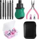 2 x 29PCS Tire Repair Rubber Nail Kit,Tire Plug Kit,Car Emergency Tire Patch Kit,Self-Service Quick Puncture Repair Tools,Suitable for Car,Motorcycle,Truck