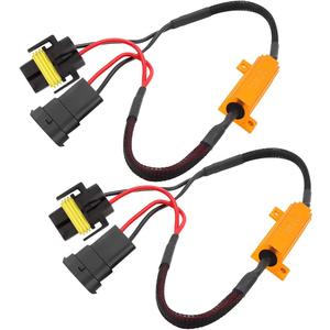 BESULEN 2PCS H11 Car LED Resistor Kit, 50W 6Ohm Vehicle Headlight Anti Flicker Error Decoder, Auto Fog Turn Signal Bulb Load Resistor Relay Harness Adaptor, Universal Auto Accessories