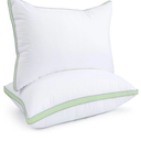 viewstar Bed Pillows Standard Size Set of 2, Hotel Quality Cooling Down Alternative Gusseted Pillows for Side, Back, or Stomach Sleepers, Green