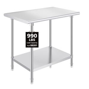 OSTBA Stainless Steel Prep Table 24 x 36 Inches with Casters