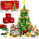 Advent Calendar 2025 Adult, 1088 Pieces Christmas Tree Building Kit with Led Light, 24 Days Christmas Countdown Christmas Tree Building Toy Set, Ideal Xmas Gift Toy for Teen Boy